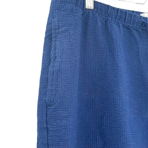 ONIA Pull-on Seersucker Pants In Deep‎ Navy Blue Men's Size Large